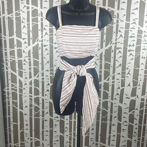 By Together Cropped Crossover Tie Tank Top S NEW